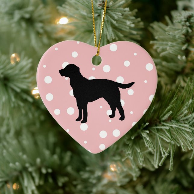Dog Painting Silhouette Christmas Art Ceramic Cera Ornament (Tree)