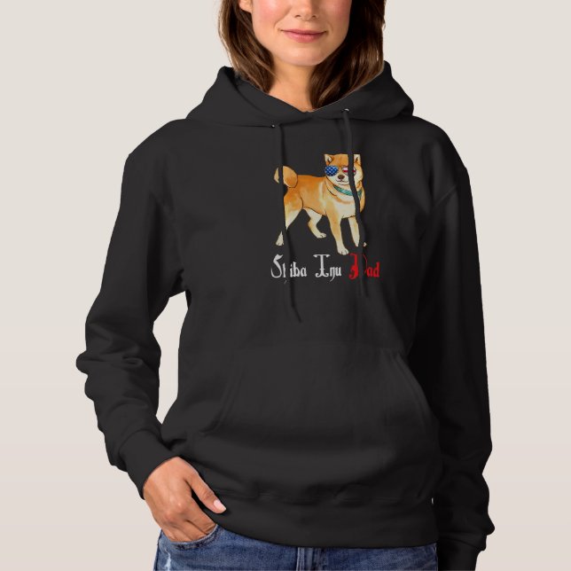 Dog Papa Puppy Dad Shiba Inu Hoodie (Front)