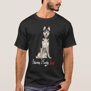 Dog Papa Puppy Dad Siberian Husky T-Shirt