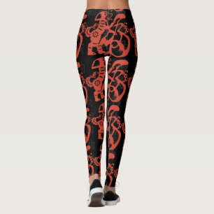 Dog Papercut Symbol Chinese New Year 2018 Leggings