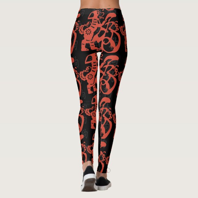 Dog Papercut Symbol Chinese New Year 2018 Leggings (Back)