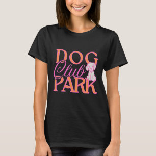 Dog Park Club In Hot Pink And Orange – Cute Puppy  T-Shirt
