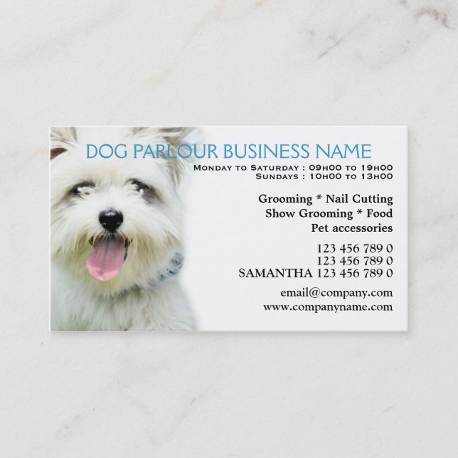 Dog parlour pet care Personalised Discount Card (Front)