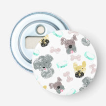 Dog Party Doodles Pink Blue