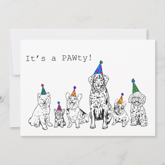 Dog Party Invitation (Front)
