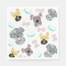 Dog Party Pattern Pink Blue