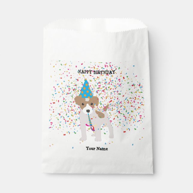 Dog Partying - Animals at Birthday Party Favour Bag (Front)