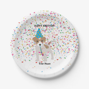 Dog Partying - Animals at Birthday Party Paper Plate