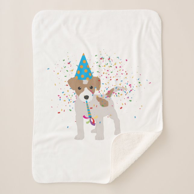 Dog Partying - Animals Puppy Having a Party Sherpa Blanket (Front)