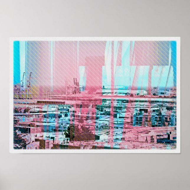 Dog patching Panorama in San francisco city Poster (Front)