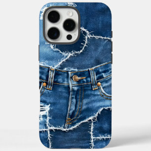 Dog Patchwork Art Denim iPhone 16 Pro Max Case