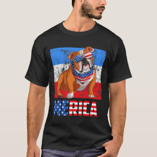 Dog Patriotic Usa 4th Of July American Flag Merica T-Shirt