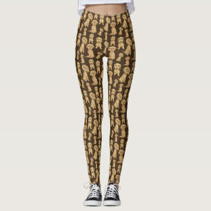 Dog Pattern Brown labradoodle goldendoodle Leggings