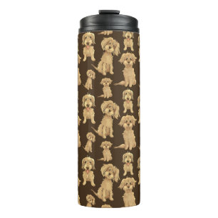 Dog Pattern Brown labradoodle goldendoodle Thermal Tumbler