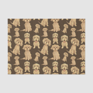Dog Pattern Brown labradoodle goldendoodle Tissue Paper