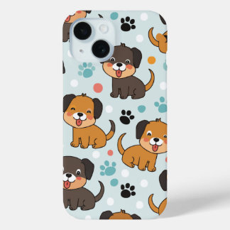 Dog pattern iPhone 15 case