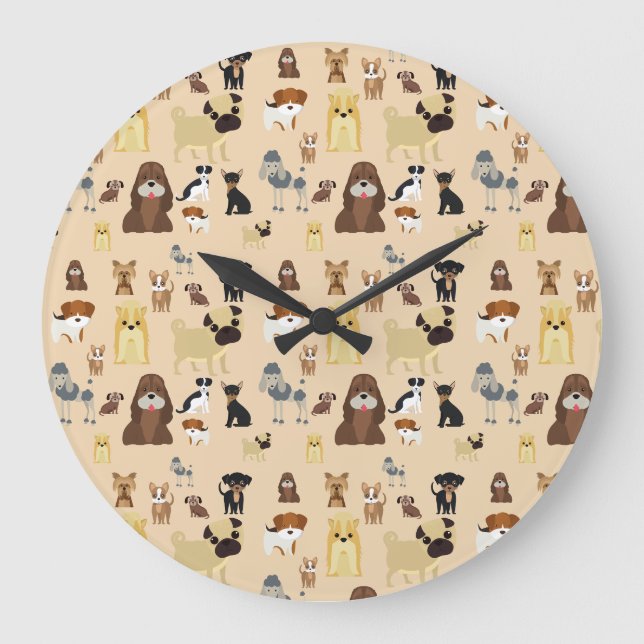 dog pattern large clock (Front)