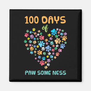 Dog Paw 100 Days Of School Animal Paw some ness Magnet