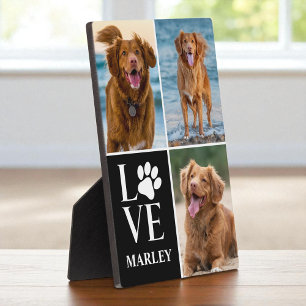 Dog Paw 3 Photo Collage Pet Lover  Plaque