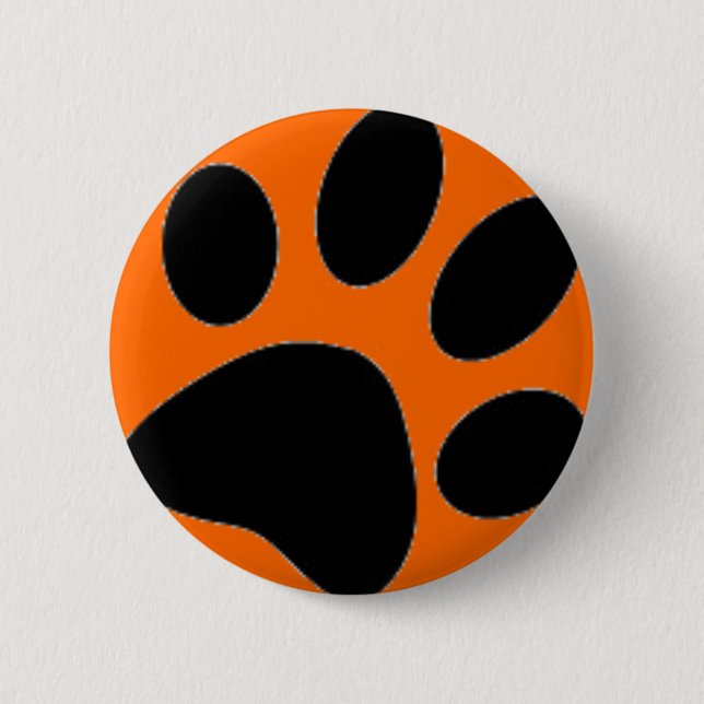 dog paw 6 cm round badge (Front)