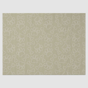 Dog Paw And Bones Drawing Pattern Custom Sage  Tissue Paper