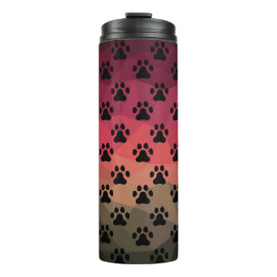 Dog paw, animal footprint, cat foot  thermal tumbler