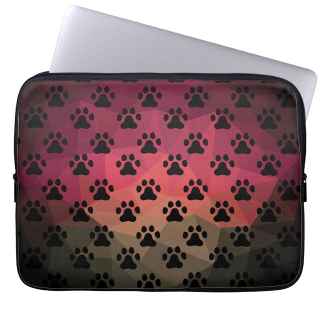 Dog paw, animal footprint, cat pet animal  laptop sleeve (Front)