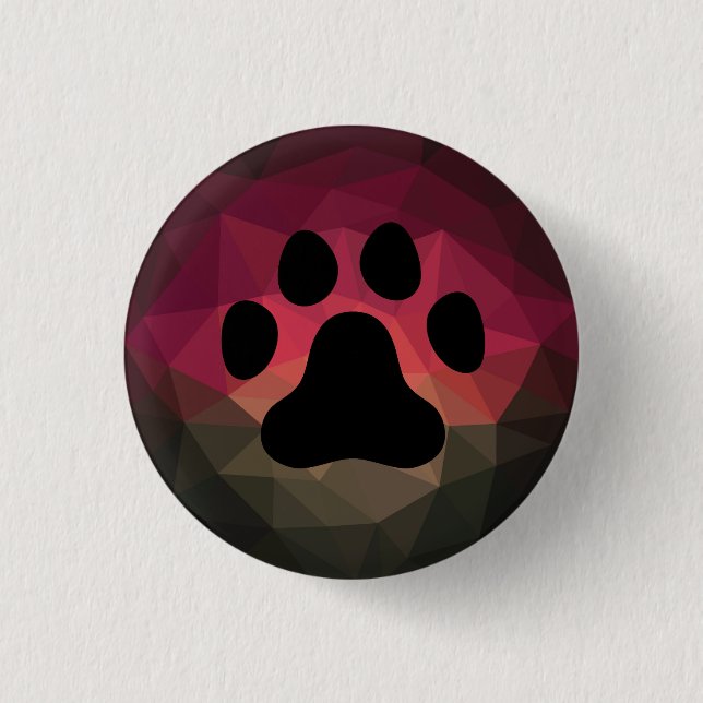 Dog paw, animal footprint colourful design  golf b 3 cm round badge (Front)