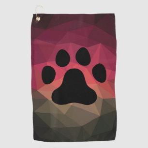 Dog paw, animal footprint colourful design golf towel