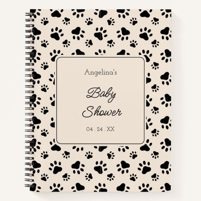 Dog Paw Baby Shower Notebook (Front)