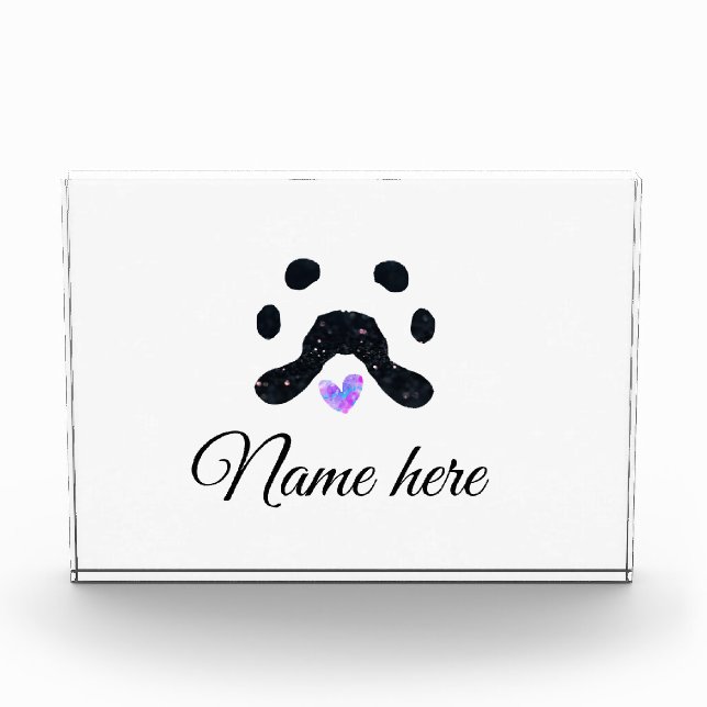 Dog paw black pet add name text animal paw photo (Front)