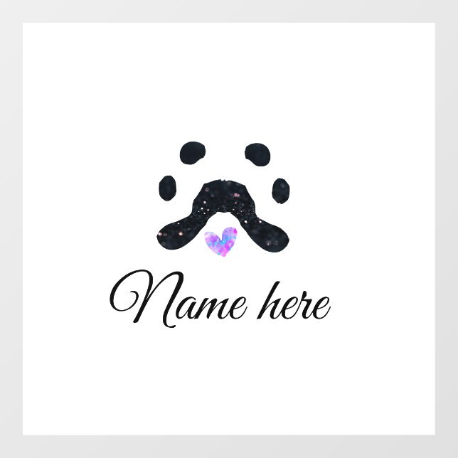 Dog paw black pet add name text animal paw photo (Sheet)