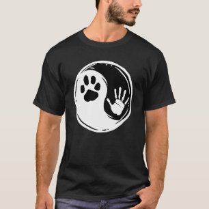 Dog Paw Cat Paw Print Hand Yin Yang Pawprint Hand T-Shirt