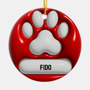 Dog Paw Ceramic Ornament