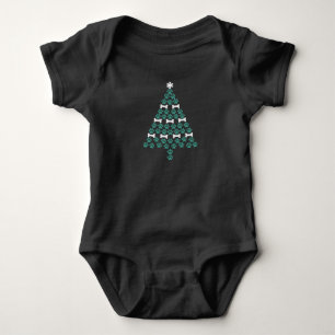 Dog Paw Christmas Tree Cute Xmas Gift Puppy Lover Baby Bodysuit