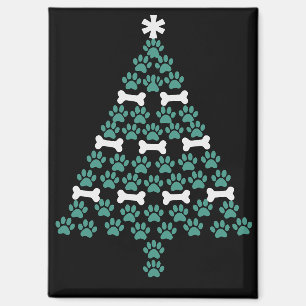 Dog Paw Christmas Tree Cute Xmas Gift Puppy Lover Magnet