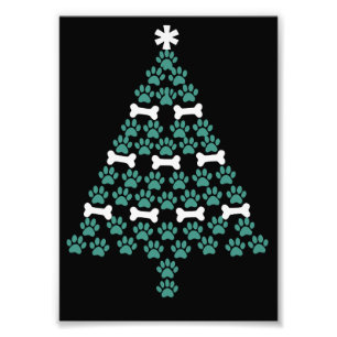 Dog Paw Christmas Tree Cute Xmas Gift Puppy Lover Photo Print