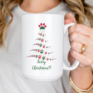 Dog Paw Christmas Tree Furry Christmas Coffee Mug