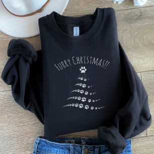 Dog Paw Christmas Tree Furry Christmas Sweatshirt