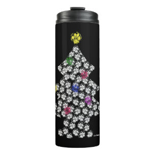 Dog Paw Christmas Tree Thermal Tumbler