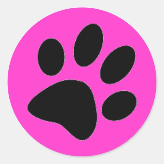 dog paw classic round sticker (Front)