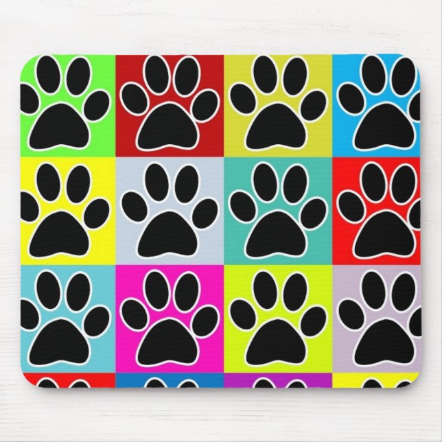 dog paw coloured mouse pad (Front)
