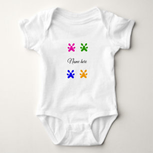 Dog paw colourful pet add name text animal paw baby bodysuit