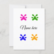 Dog paw colourful pet add name text animal paw