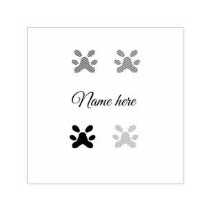 Dog paw colourful pet add name text animal paw self-inking stamp