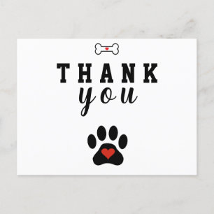 Dog Paw Custom Thank you card