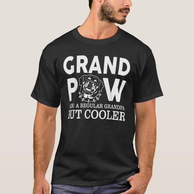 Dog Paw Dog Face Shirt Cool Grandpa Loves Rottweil (Front)