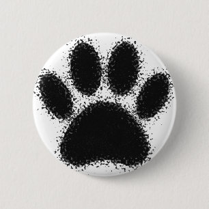 Dog Paw Drawing 6 Cm Round Badge