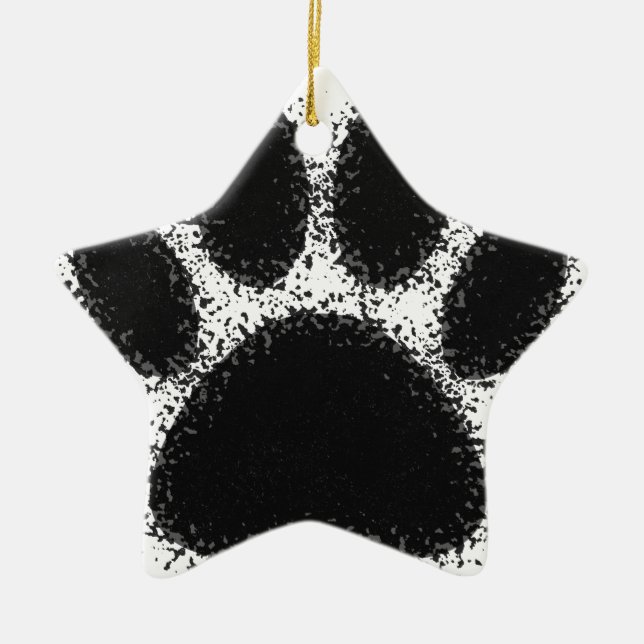 Dog Paw Drawing Ceramic Ornament (Front)