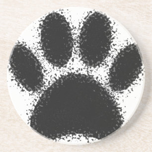 Dog Paw Drawing Coaster